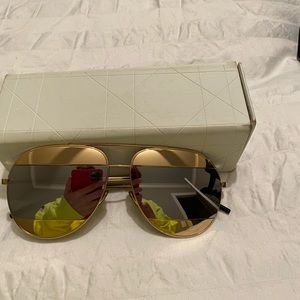 dior split 59mm metal aviator sunglasses